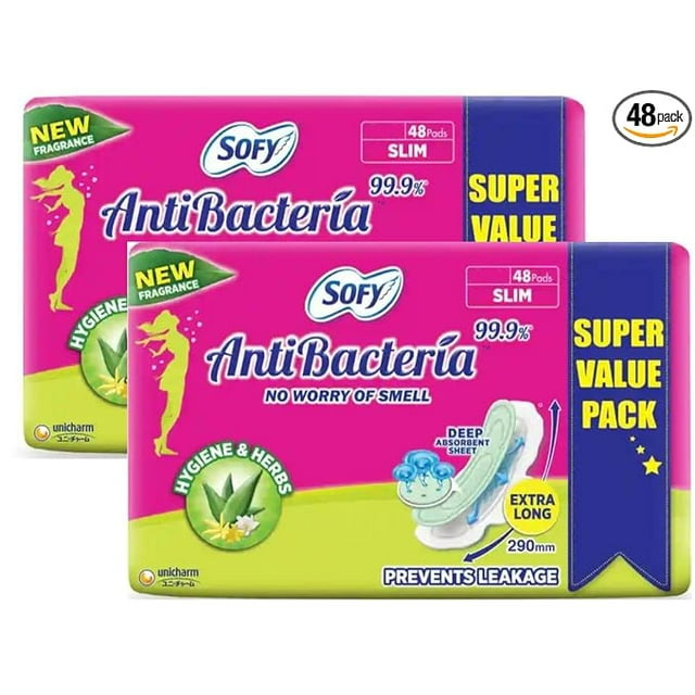 PAYAL ENTERPRISE Sofy Antibactérien X - Grands Tampons Extra Longs - 48 Unités (Lot de 2)