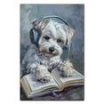 thumbnail image 3 of Hudo Havanese Dog read Book Painting Wall Art, Cute dog Headphones - Funny Dog Canvas Poster for Kids' Room Decor Ready to Hang, 3 of 5