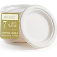7 In. Disposable Plates Paper Plates Alternative Compostable Plates