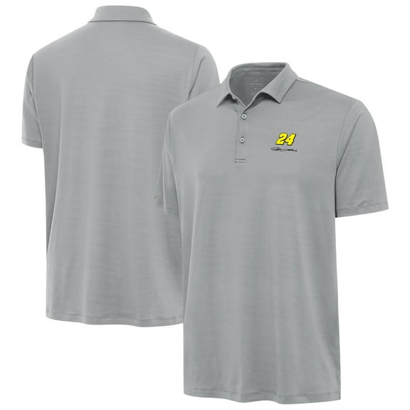 Men's-Antigua Gray Jeff Gordon Reprocess Polo