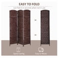 thumbnail image 4 of 6' Tall Wicker Weave 3 Panel Room Divider Privacy Screen - Brown, 4 of 8
