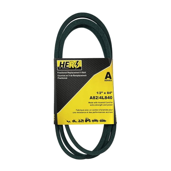 HERO® 1/2 inch x 84 inch Aramid Kevlar Lawn Mower Belt Replacement For Reference A82 4L840