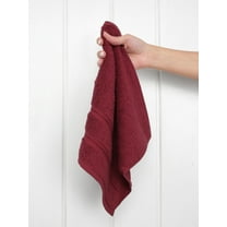 American Soft Linen Washcloth 100% Cotton 1 Piece Luxury Washcloth, Bordeaux Red