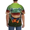thumbnail image 3 of Sikiie Tree Frog Men's Cuban Shirt, Hawaiian Shirts, Business Casual Button Down Shirts, Short Sleeve Shirt-XX-Large, 3 of 5