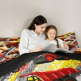 thumbnail image 5 of Homewish Kids Boys Red Truck 3 Pieces Queen Comforter Set,Cartoon Car Theme Ultra Soft Bedding Sets,Graffiti Splash Bedding Comforter Set,Lightweight Room Decor,Reversible, 5 of 8