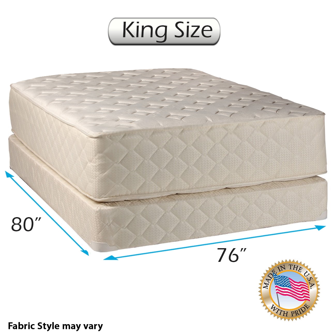 Dream Sleep Highlight Luxury Firm King Size Mattress & Box Spring Set Fully, Assembled, Spinal