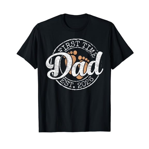 First Time Dad Est 2026 Stamp Soon Promoted to Daddy T-Shirt