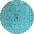 thumbnail image 1 of Ahgly Company Indoor Round Oriental Light Blue Industrial Area Rugs, 3' Round, 1 of 4
