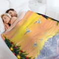thumbnail image 4 of NIANHE Snowy Christmas Landscape blanket, comfortable and soft, warm casual blanket, printed design, winter sofa dormitory home decoration, must-have travel product. Size is 60x80 inches., 4 of 6