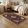 thumbnail image 2 of ODIKA 5'x7' Washable Area Rug Easy Care, Non-Shedding, Pet Friendly, Vintage Grey Traditional Ornate Symmetrical Border Vine Throw for Small Living Room, Bedroom, 2 of 7