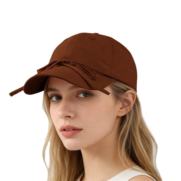 Adjustable Tie String Bow Baseball Cap, Soft Top Casual  display picture 1