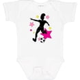 thumbnail image 3 of Inktastic Girl Playing Soccer- Pink and Yellow Stars Girls Baby Bodysuit, 3 of 5