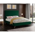 thumbnail image 4 of Meridian Furniture Jasmine Contemporary Velvet King Bed in Green, 4 of 6