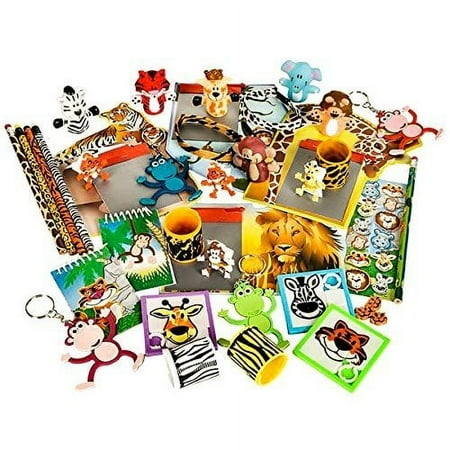 The Award Box- Prize Box- 50 Assorted Treasure Box Prizes Great For Parents, Teachers, Therapists, Doctor's Offices, Theme Parties, Carnivals, or Pinatas Zoo Assortment