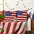 thumbnail image 4 of 4th of July Star Striped USA Flag Pillow Covers 20x20 Set of 2, Retro American Flag Decorations Throw Pillows Patriotic Memorial Day Outdoors Decorative Linen Cushion Case for Home Office, 4 of 5
