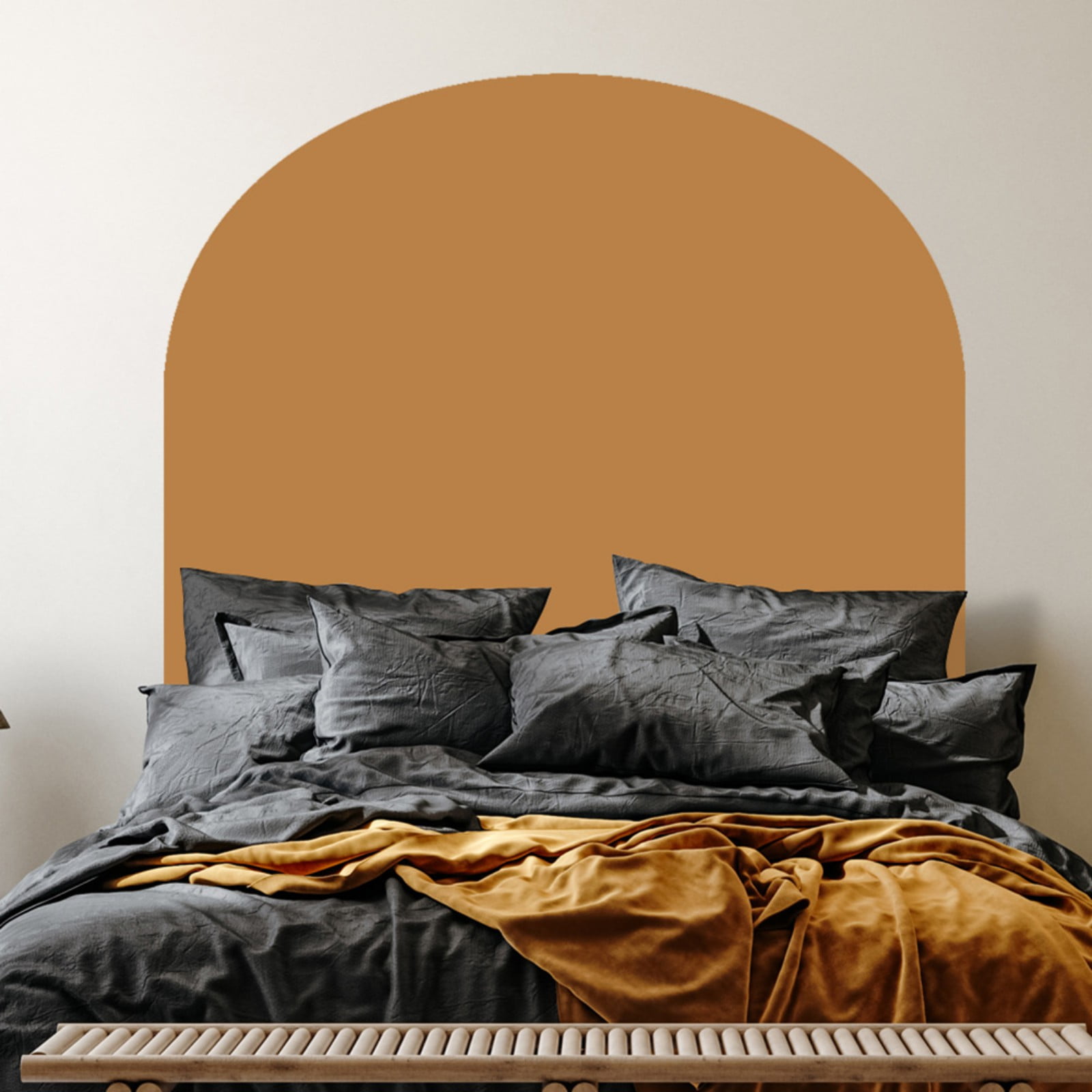 Boho Arch Wall Decals Decor, Premium Modern Tall Arch Wall Stickers Removable, Peel and Stick Boho Headboard Rent Friendly Wall DIY Art Murals for Bedroom Living Room
