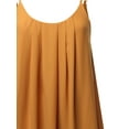 thumbnail image 4 of A2Y Women's Relaxed Fit Wool Dobby Woven Double Layer Spaghetti Cami Pleated Top Ash Mustard M, 4 of 6