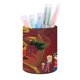thumbnail image 1 of Dragón Americano Jake Long-theme Cylinder Pen Holder Pencil Organizer with Flannel Lining PVC Leather Material Cardboard Base for study work 10*8CM, 1 of 6