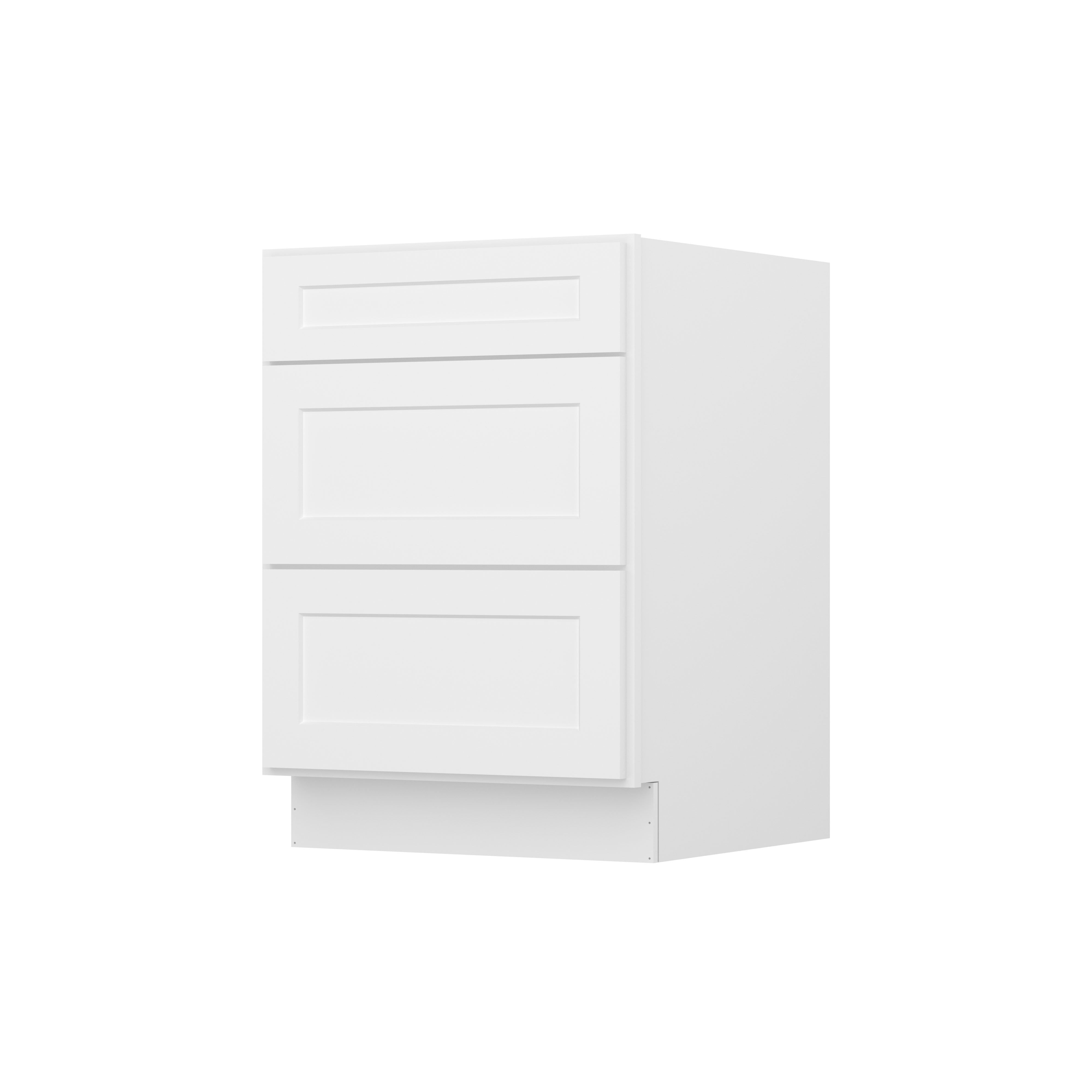 Furinno Shaker Drawer Base Kitchen Cabinet with 3-Drawers, Ready to Assemble, 24 D x 24 W x 34.5 H, White