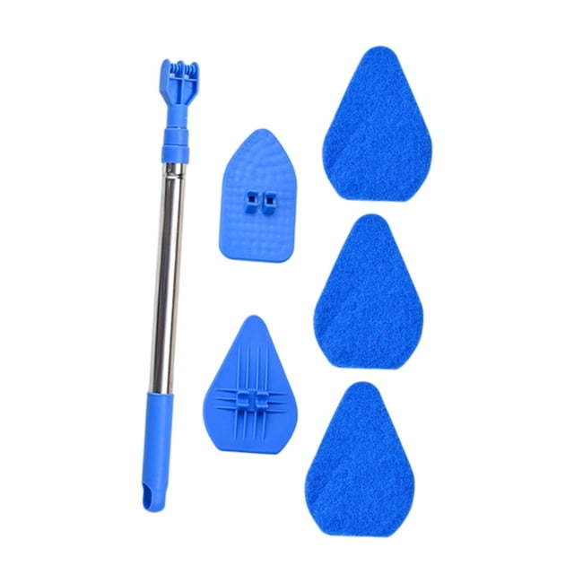 Cepillo de limpieza para ducha, fregador de azulejos, limpiador de inodoro sin rayones con mango extensible, para puertas de casa, lavabos, portátil