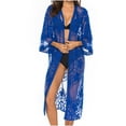 thumbnail image 2 of Fesfesfes Ladies Cardigan Sexy Translucent Beach Cover Ups Weave Openwork Tassel Suspenders Beach Vacation Bikini Cover-Up, 2 of 4