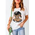 thumbnail image 2 of POGLIP T-Shirt Imprimé Graphique à Manches Courtes pour Femme Blanc Chauve-Souris Vache, 2 of 6