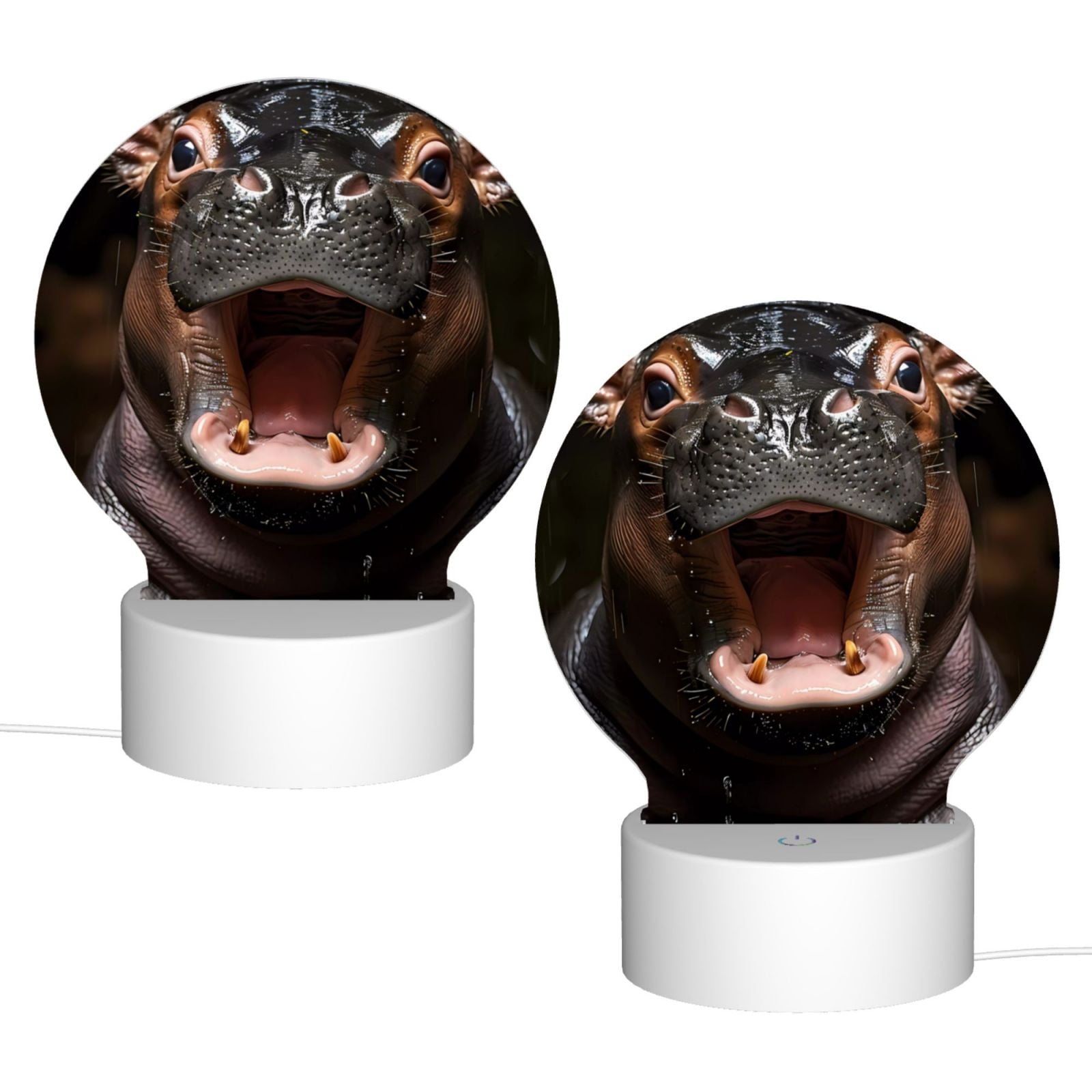 Naloa Playful Baby Hippo Splash Acrylic LED Night Light Custom LED Lights Personalized Nightlight Customized Gifts for Family Couples Friends