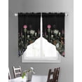 thumbnail image 3 of Spring Floral Swag Valances for Windows, Black Farmhouse Botanical Watercolor Rod Pocket Sheer Valances for Large Windows, Swag Toppers Light Filtering for Kitchen Living Room 2 Panels 36''x45'', 3 of 5