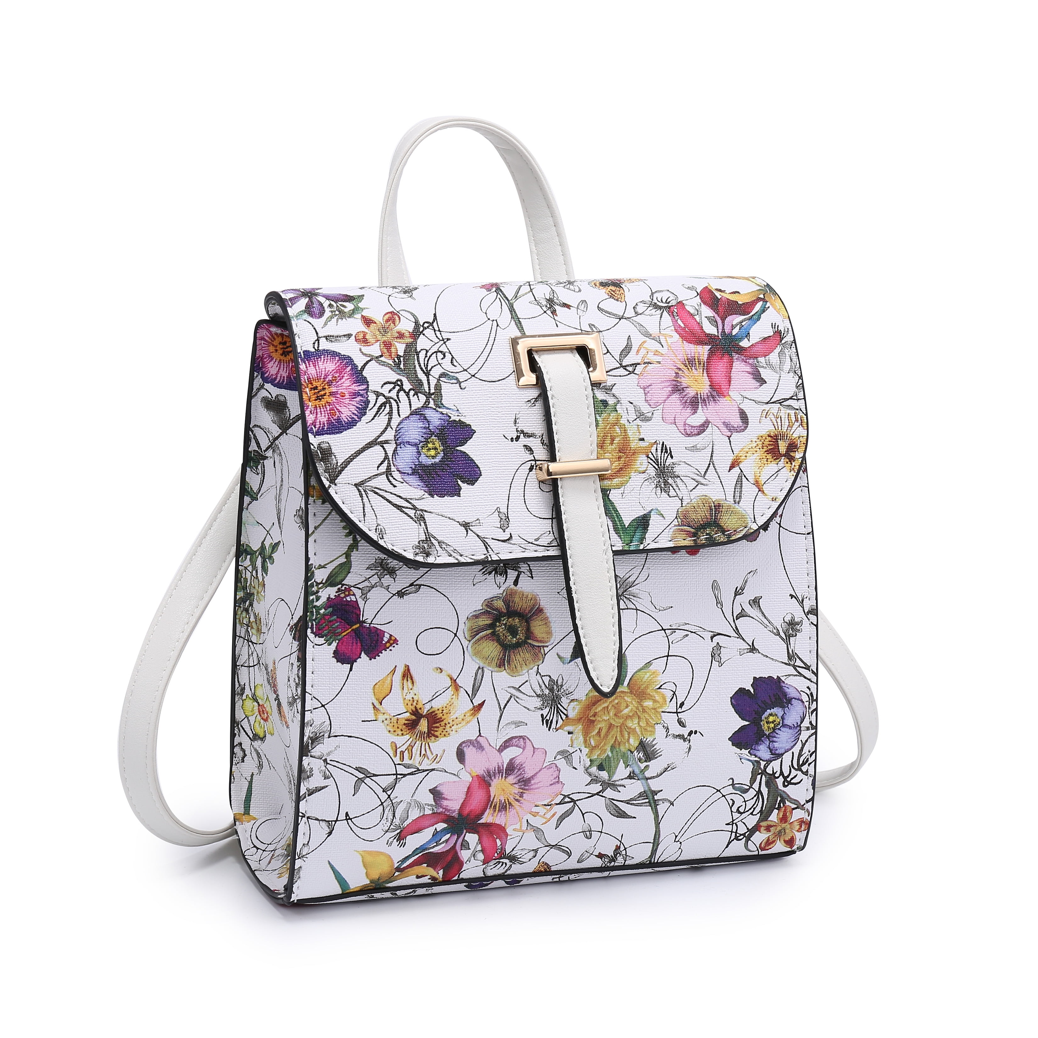 Poppy Women Faux Leather Floral Print 