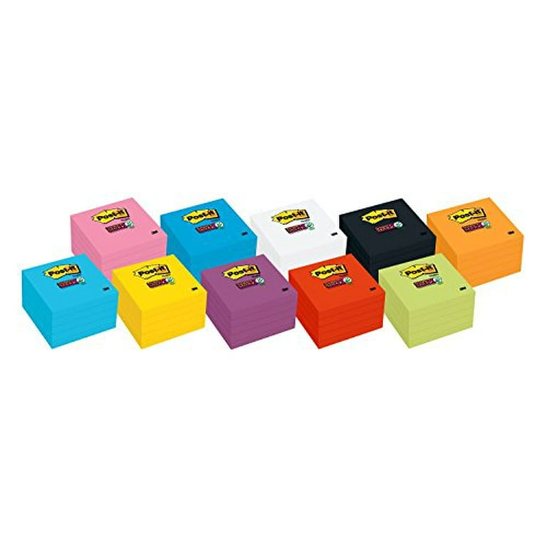 rille Uforenelig Komprimere Post-it Super Sticky Notes, 3 in x 3 in, 5 Pads, 2x the Sticking Power,  Black, Recyclable (654-5SSSC) - Walmart.com