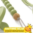 thumbnail image 3 of Muqee Peeko Elegant Pacifier Set with Pacifier Clip and Holder for infants - 3 pc Set in Green Color, 3 of 6