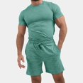 thumbnail image 2 of Ensemble d'Été 2 Pcs pour Hommes Chemises à Manches Courtes et Shorts de Plage, 2 of 8