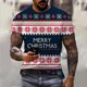 thumbnail image 1 of Camiseta con estampado 3D de Papá Noel y alce navideño para hombre, ropa informal suelta con cuello redondo, camisetas de verano, pantalón corto informal, Tops de manga, ropa para hombre, 1 of 4
