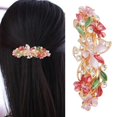 thumbnail image 1 of Lady Rhinestone Hair Clip Flower Decorative Butterfly Hair Clip French Barrette, 1 of 10