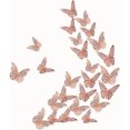 thumbnail image 1 of Oro rosa72pcs Mariposas Decorativas, 3d Pared Colore Metalicos Hueco esquí esquí Gafas de esquí, 1 of 5