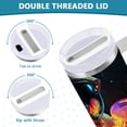 thumbnail image 3 of Yayeee 40oz Stainless Steel Tumbler with Straw and Handle Double-Wall Insulated Travel Water Bottle, Black Astronaut, 3 of 8