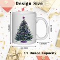 thumbnail image 5 of Purple Christmas Tree Mug, Christmas Purple Bauble Ornament Coffee Cup, Xmas Tree Winter Holiday Ceramic Coffee Tea Mug 11 oz, 5 of 6