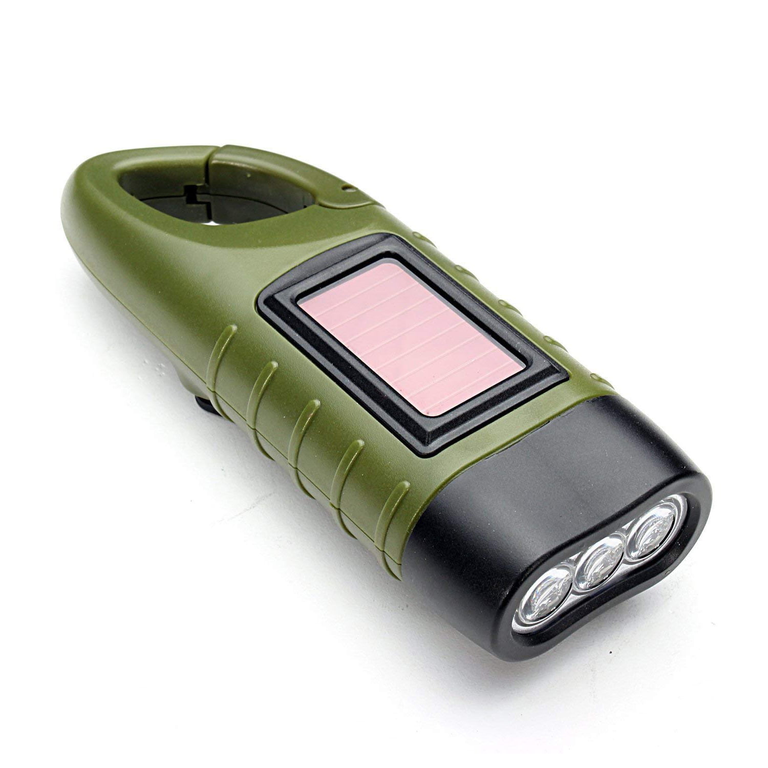 Travelwant Rechargeable Waterproof Solar Powered Rechargeable LED Flashlight Hand Crank Emergency Light Survival Gear Best for Fishing Hiking Backpack
