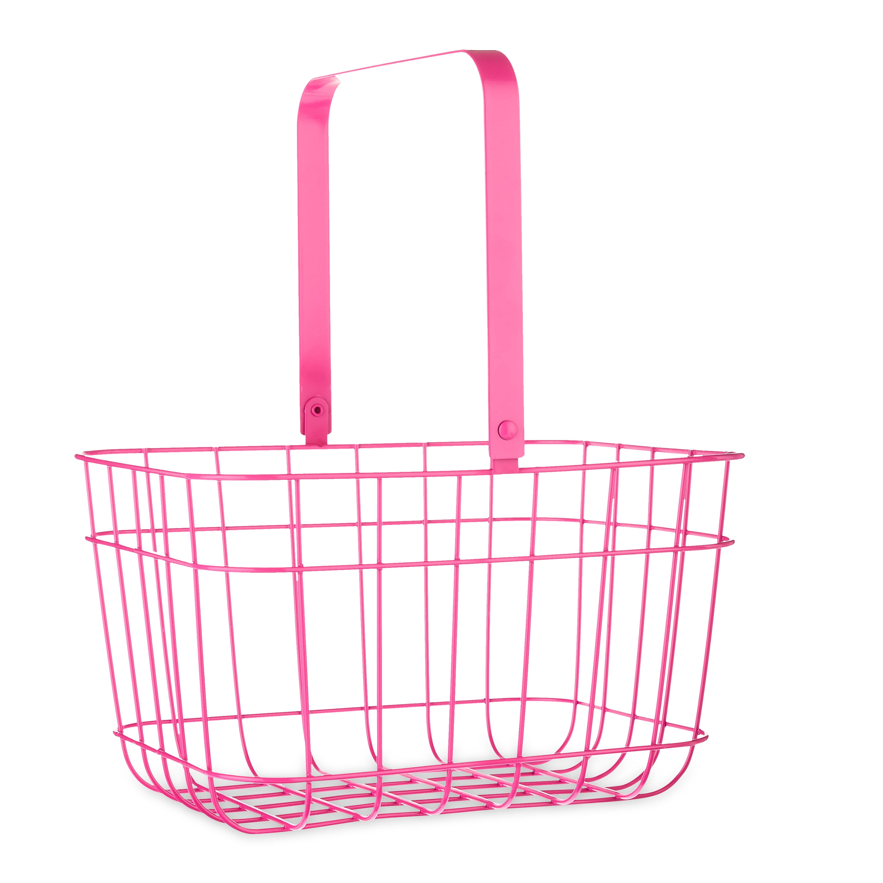 Way to Celebrate Pink Wire Easter Basket with Swivel Handle, 10"W