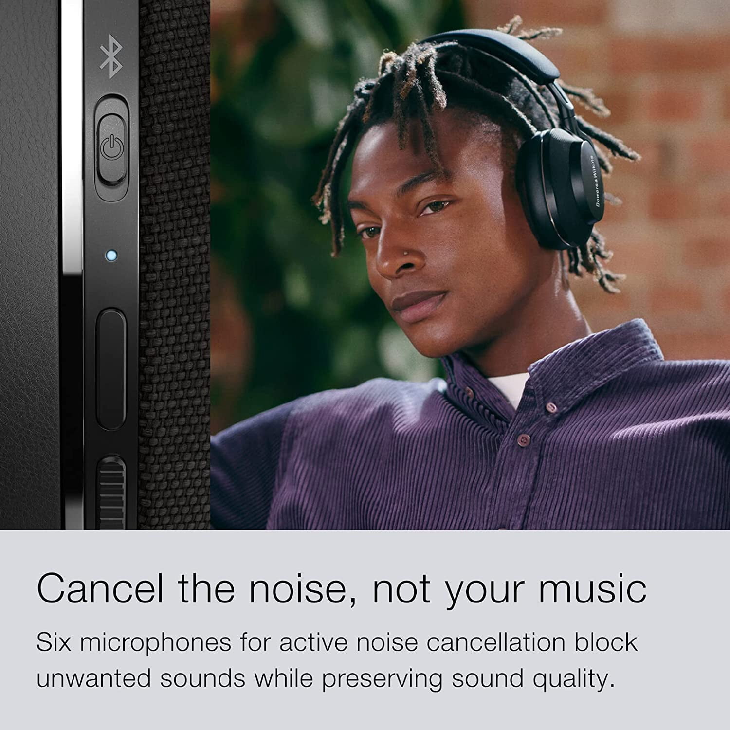 Restored Bowers & Wilkins Px7 S2 Over-Ear Headphones - Advanced Noise Cancellation, Technical Fabrics, 15-Min Quick Charging, Black (Refurbished)
