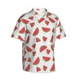 thumbnail image 2 of Daiia Hand Drawn Watermelon Hawaiian Shirt for Men Gentle Cotton Regular Short Sleeve Casual-3X-Large, 2 of 9