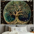 thumbnail image 2 of Shiartex Moon Phase Tree of Life Tapestry Nature Flower Plant Butterfly Tapestries Boho Mandala Spiritual Tapestry Aesthetic Wall Hanging for Home Decor Bedroom Living Room Dorm Decor  40x60inch, 2 of 6