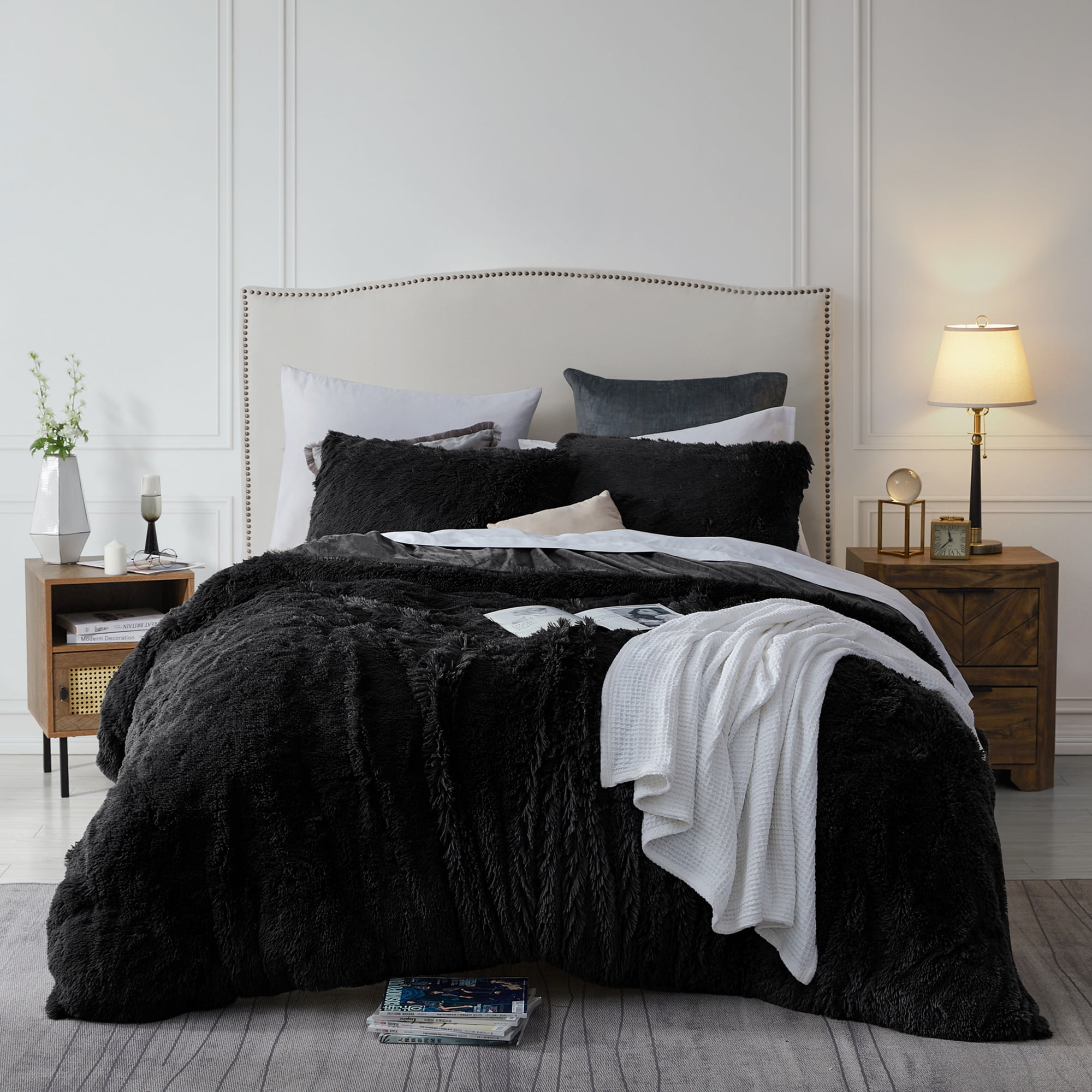 plush shaggy duvet cover set