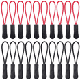 thumbnail image 1 of Funda con cremallera de 20 piezas, adecuada para extensiones de cremallera en chaquetas, mochilas, maletas, tiendas de campaña y maletas (negro 10 + negro rojo 10), 1 of 7