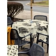 thumbnail image 5 of Outdoor Tablecloth with Umbrella Hole for Patio/Picnic/Party/Camping, Beige Architecture Waterproof Table Cloth Square Cover Washable, Abstract City Vintage Modern Art (60"x 60"), 5 of 9