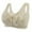 Beige, variant on Cmfcve Women's Plus Size Bra Thin Gathering Front Button Bra Print Comfort Wireless Underwear