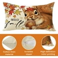 thumbnail image 3 of Hello Fall Squirrel Lumbar Decorative Throw Pillow Cover 12 x 20, Autumn Maple Leaves Acorn Rectangle Cushion Case Decor, Seasonal Home Decoration for Sofa Couch, 3 of 3