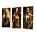 thumbnail image 3 of Designart "Fierce Superhero Valor Unleashed" Superheros Framed Wall Art Set Of 3 - Yellow Superheros Frame Canvas Set For Living Room Decor, 3 of 6