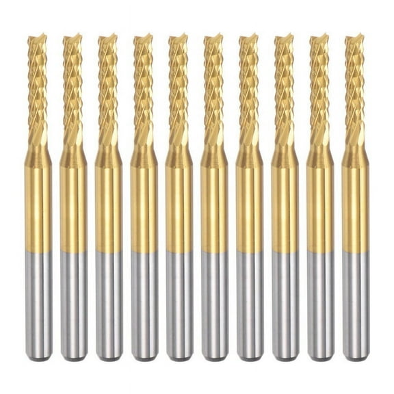 10PCS Titanium Coat Carbide End Mill Engraving Milling Cutter CNC Router Bits for PCB Machine, 1/8 Inch Shank 2.2Mm10* Router Bits