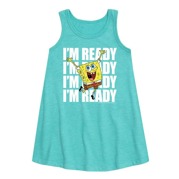 SpongeBob SquarePants - I'm Ready - Girls Aline Dress